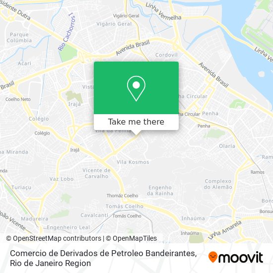 Comercio de Derivados de Petroleo Bandeirantes map