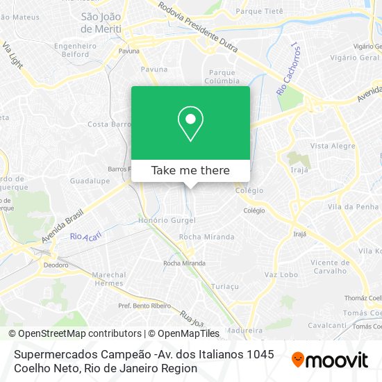 Supermercados Campeão -Av. dos Italianos 1045 Coelho Neto map