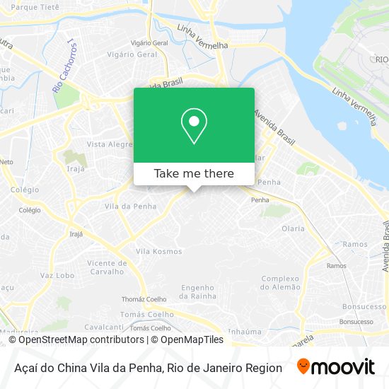 Açaí do China Vila da Penha map