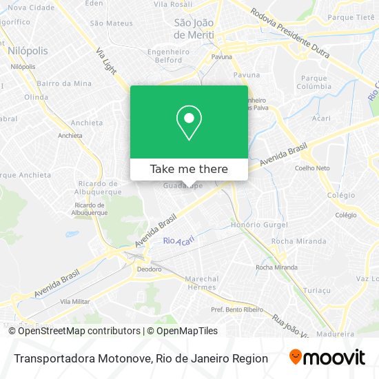 Transportadora Motonove map