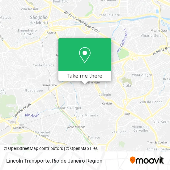 Lincoln Transporte map