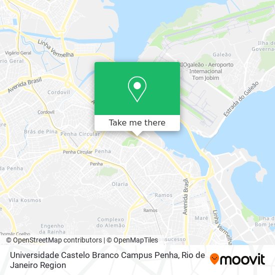 Mapa Universidade Castelo Branco Campus Penha