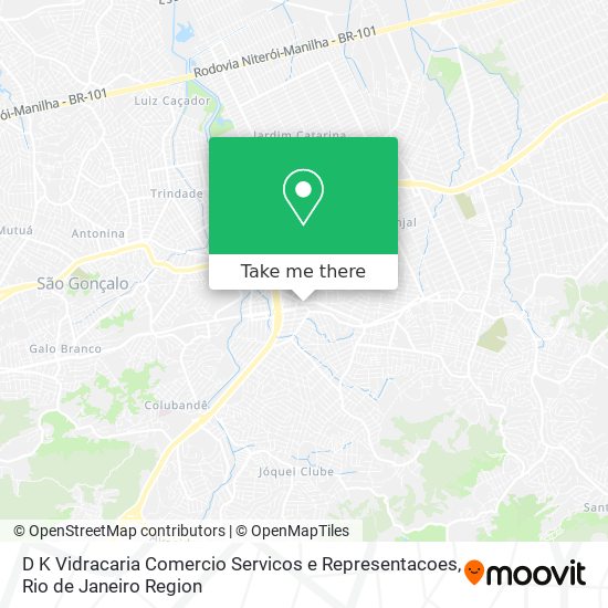 D K Vidracaria Comercio Servicos e Representacoes map