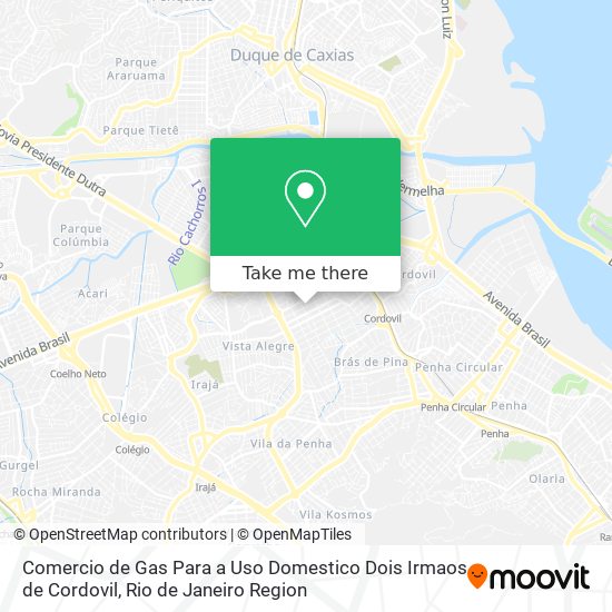 Mapa Comercio de Gas Para a Uso Domestico Dois Irmaos de Cordovil