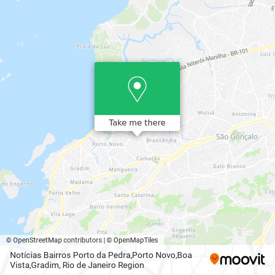 Mapa Notícias Bairros Porto da Pedra,Porto Novo,Boa Vista,Gradim