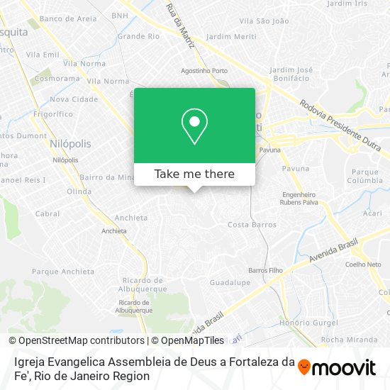 Mapa Igreja Evangelica Assembleia de Deus a Fortaleza da Fe'