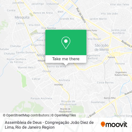 Mapa Assembleia de Deus - Congregação João Diez de Lima