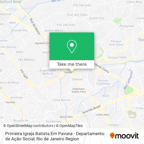 Primeira Igreja Batista Em Pavuna - Departamento de Ação Social map