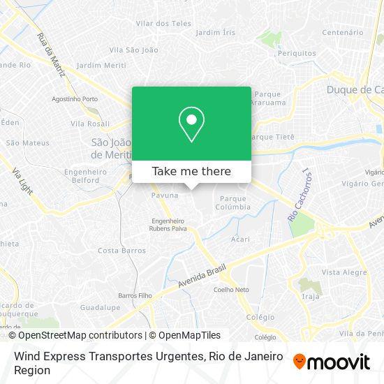 Wind Express Transportes Urgentes map