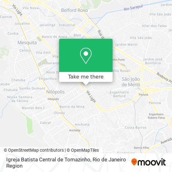 Mapa Igreja Batista Central de Tomazinho