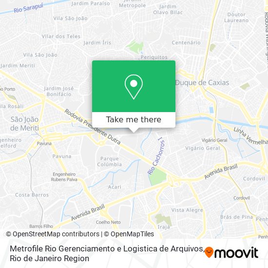 Metrofile Rio Gerenciamento e Logistica de Arquivos map