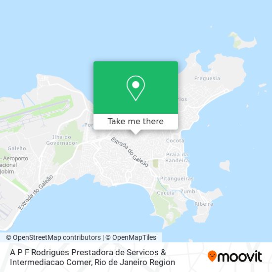 Mapa A P F Rodrigues Prestadora de Servicos & Intermediacao Comer