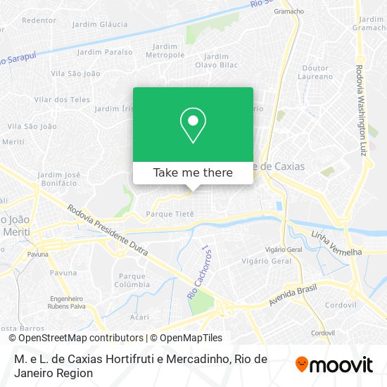 Mapa M. e L. de Caxias Hortifruti e Mercadinho