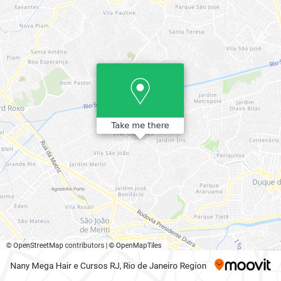 Mapa Nany Mega Hair e Cursos RJ