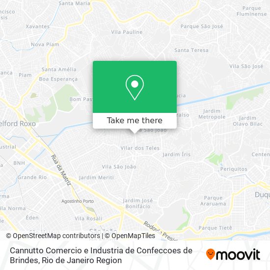 Cannutto Comercio e Industria de Confeccoes de Brindes map