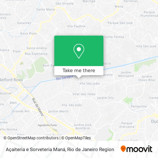 Mapa Açaiteria e Sorveteria Maná