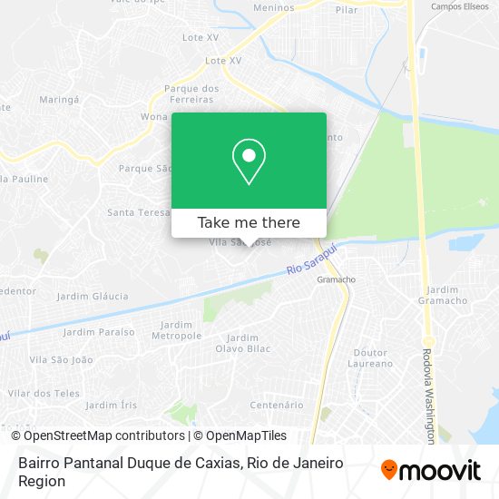Bairro Pantanal Duque de Caxias map