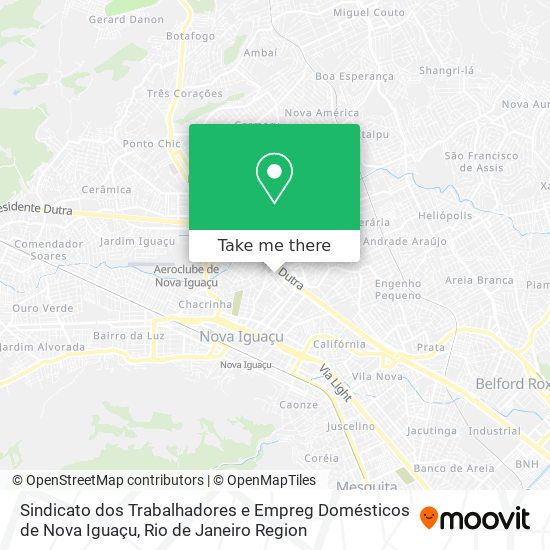 Sindicato dos Trabalhadores e Empreg Domésticos de Nova Iguaçu map