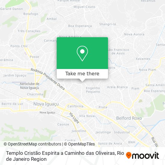 Templo Cristão Espírita a Caminho das Oliveiras map