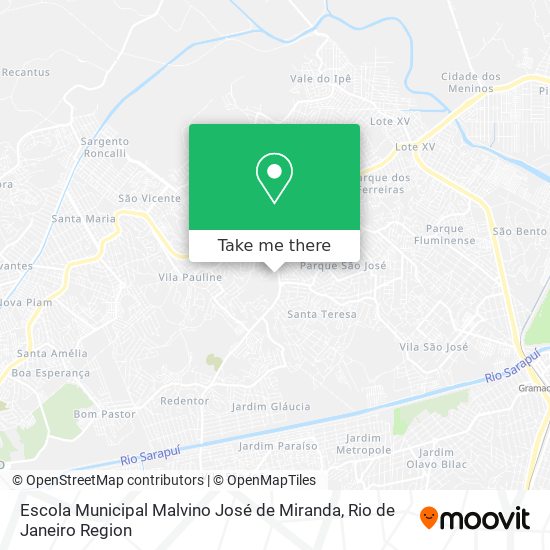Mapa Escola Municipal Malvino José de Miranda