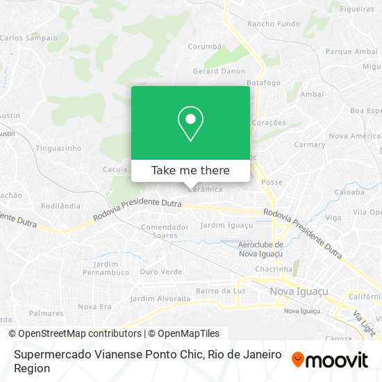 Mapa Supermercado Vianense Ponto Chic