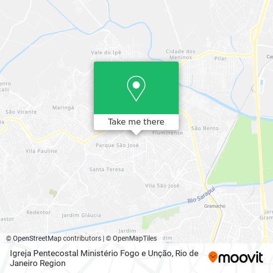 Mapa Igreja Pentecostal Ministério Fogo e Unção