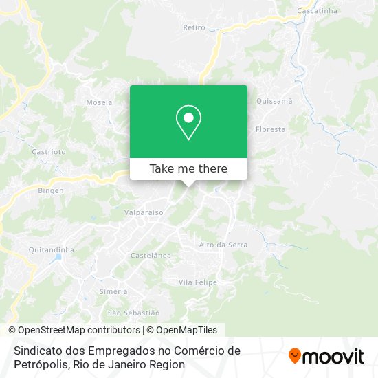 Sindicato dos Empregados no Comércio de Petrópolis map