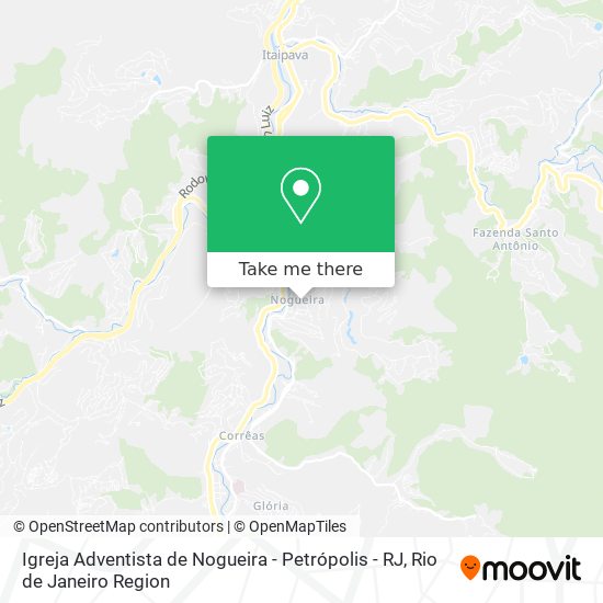 Mapa Igreja Adventista de Nogueira - Petrópolis - RJ