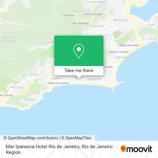 Mar Ipanema Hotel Rio de Janeiro map