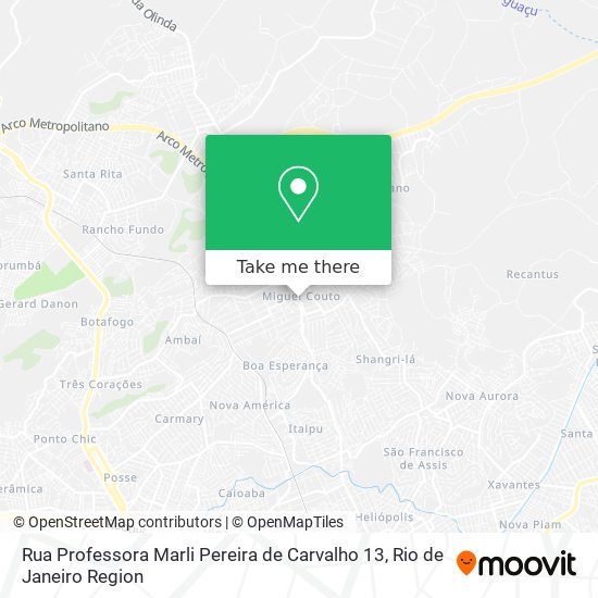 Rua Professora Marli Pereira de Carvalho 13 map