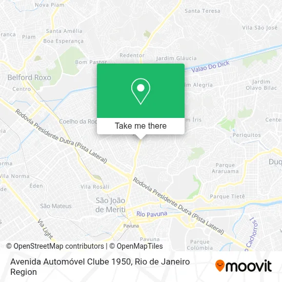Avenida Automóvel Clube 1950 map