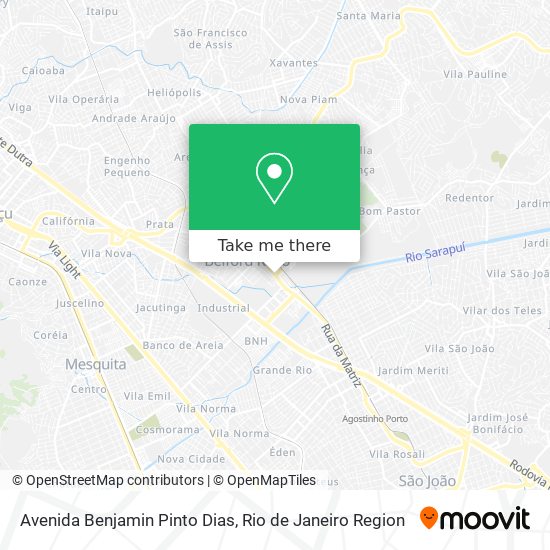 Mapa Avenida Benjamin Pinto Dias