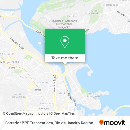 Corredor BRT Transcarioca map