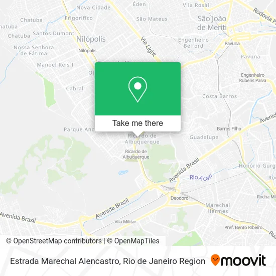 Estrada Marechal Alencastro map