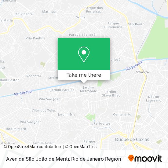 Mapa Avenida São João de Meriti