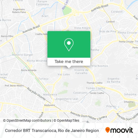 Corredor BRT Transcarioca map