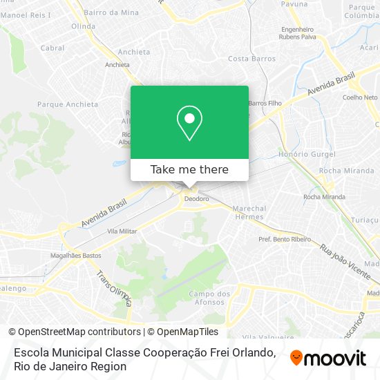 Mapa Escola Municipal Classe Cooperação Frei Orlando