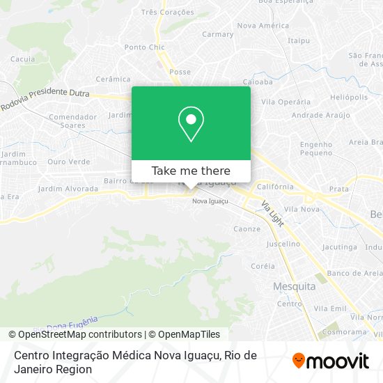 Mapa Centro Integração Médica Nova Iguaçu