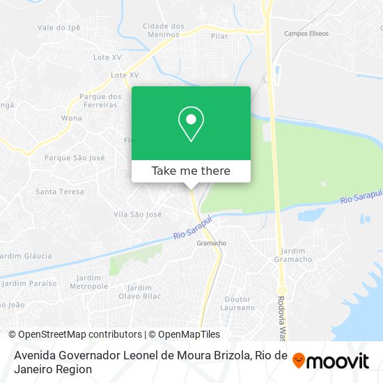 Mapa Avenida Governador Leonel de Moura Brizola