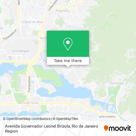 Mapa Avenida Governador Leonel Brizola