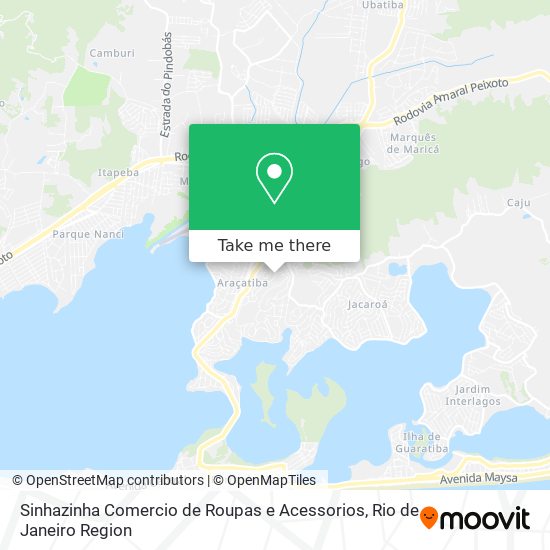 Mapa Sinhazinha Comercio de Roupas e Acessorios