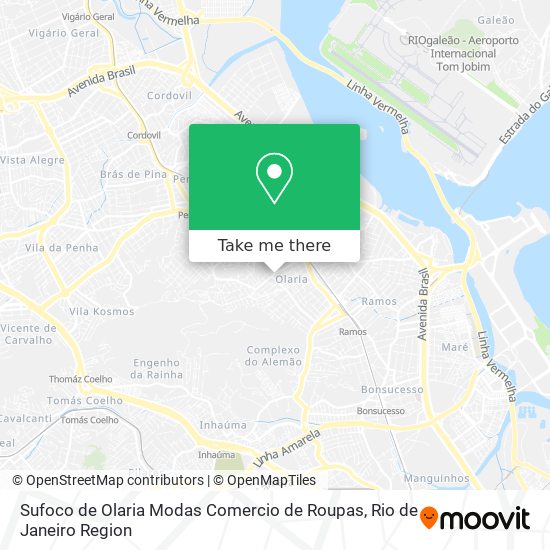 Mapa Sufoco de Olaria Modas Comercio de Roupas