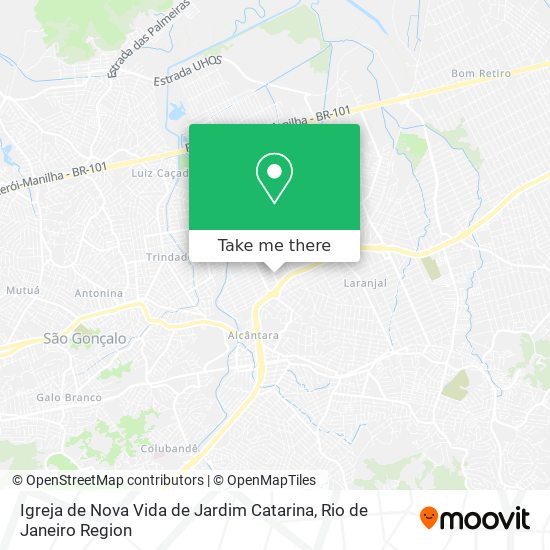 Mapa Igreja de Nova Vida de Jardim Catarina