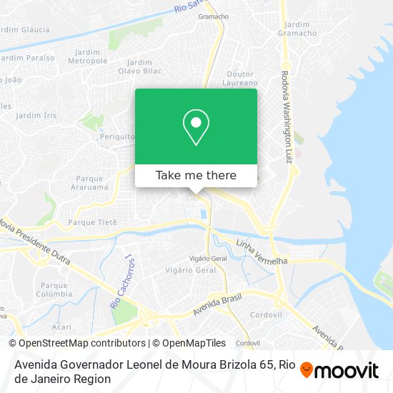 Mapa Avenida Governador Leonel de Moura Brizola 65