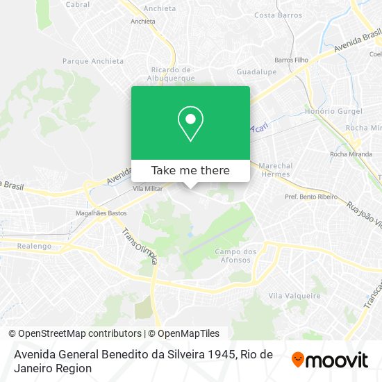 Mapa Avenida General Benedito da Silveira 1945