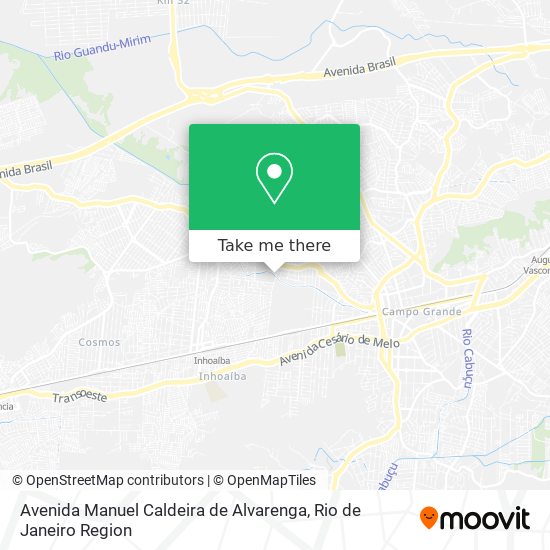 Mapa Avenida Manuel Caldeira de Alvarenga