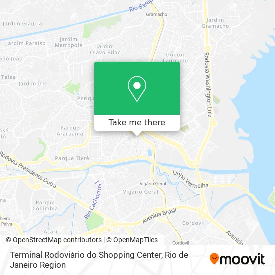 Terminal Rodoviário do Shopping Center map