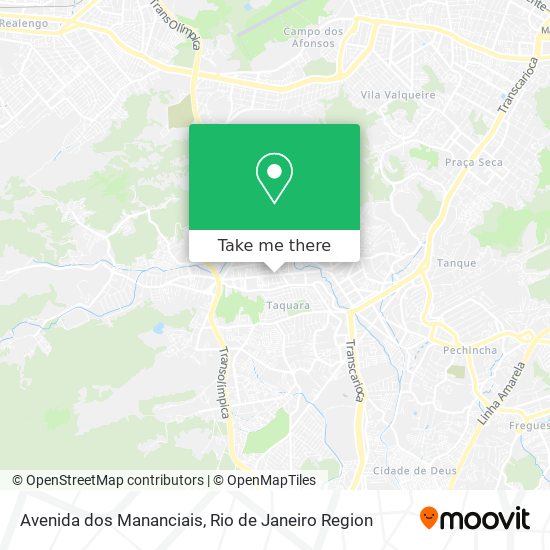 Avenida dos Mananciais map