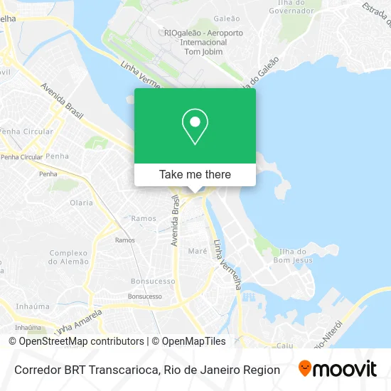 Corredor BRT Transcarioca map