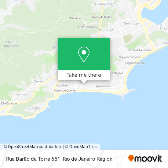 Mapa Rua Barão da Torre 651